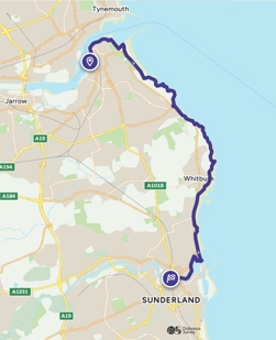 South shields to sunderland by foot