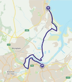 Hartlepool to middles brough via coast path