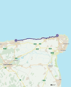 Herne to Margate coast path route